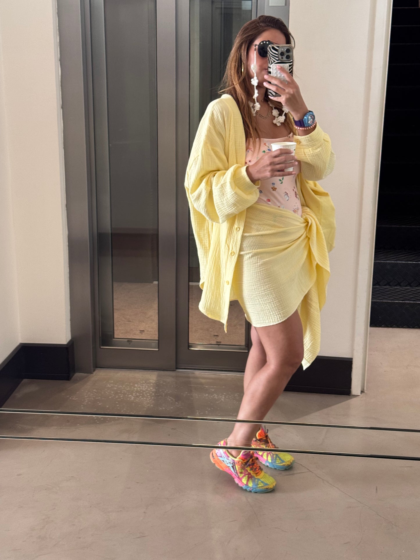 Butter yellow coverup set