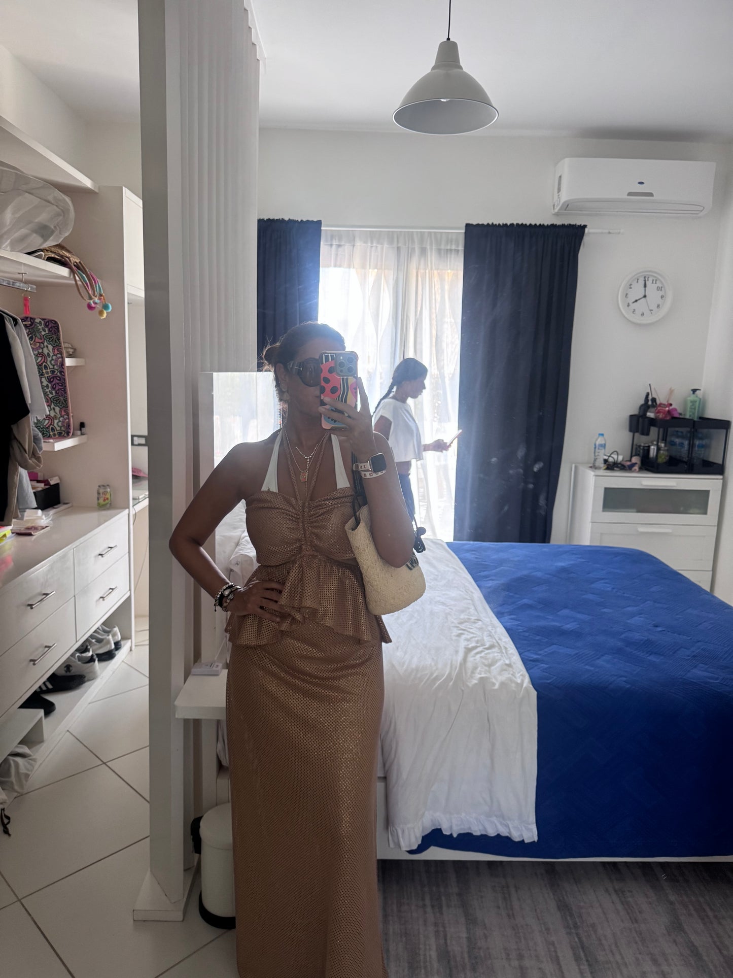 Sunset Bow Mesh Dress