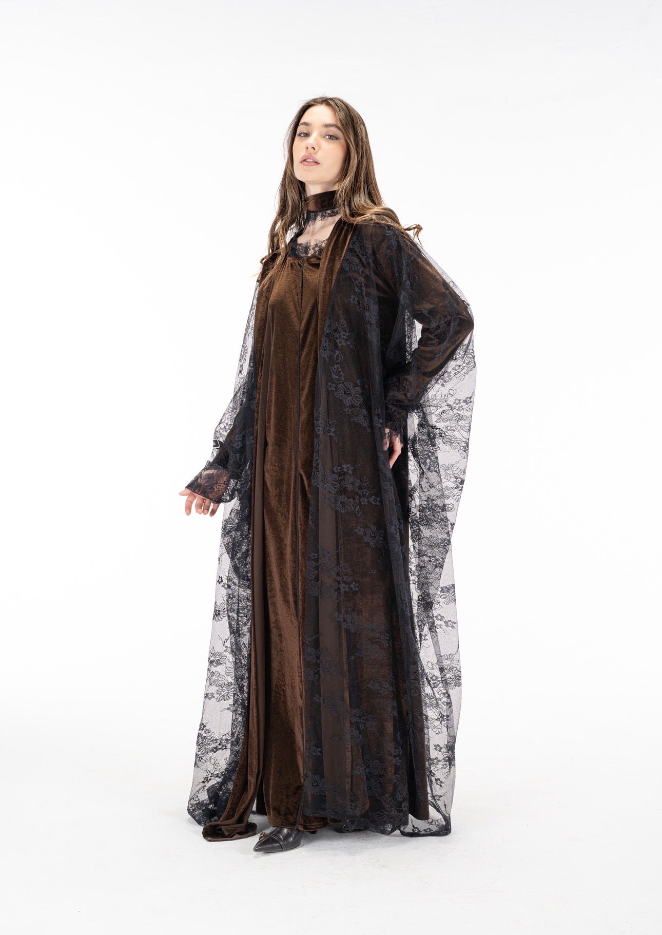 Layaal velvet dantell dress set