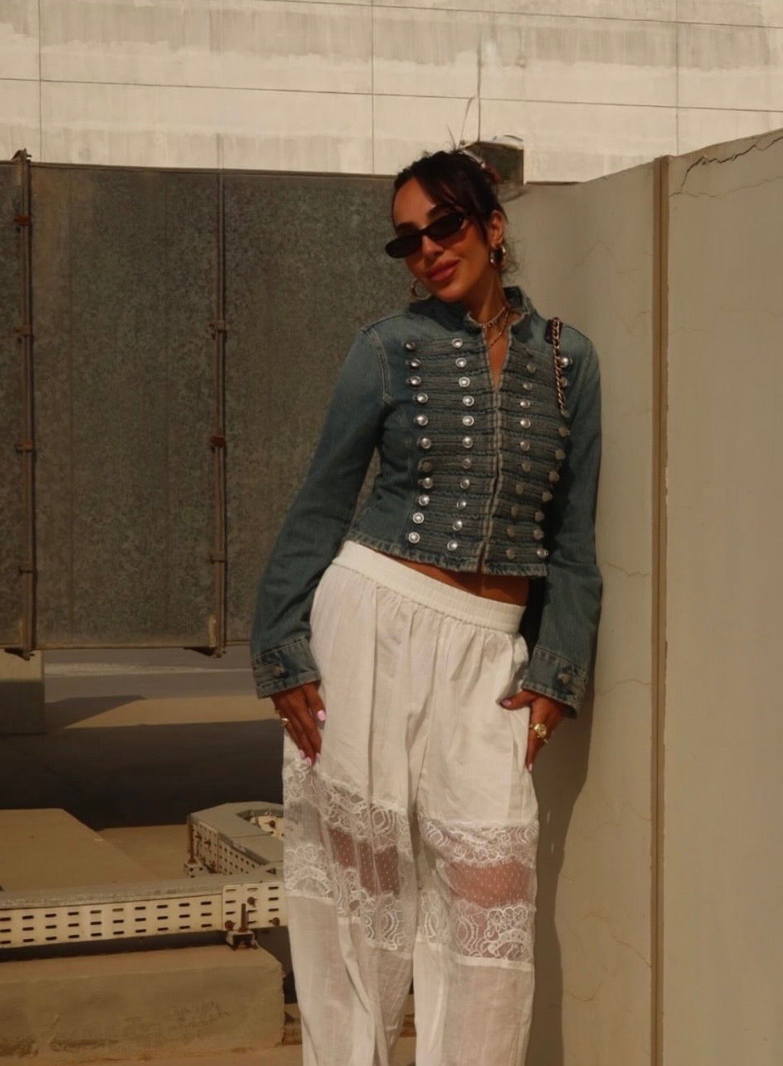 Lace balloon pant
