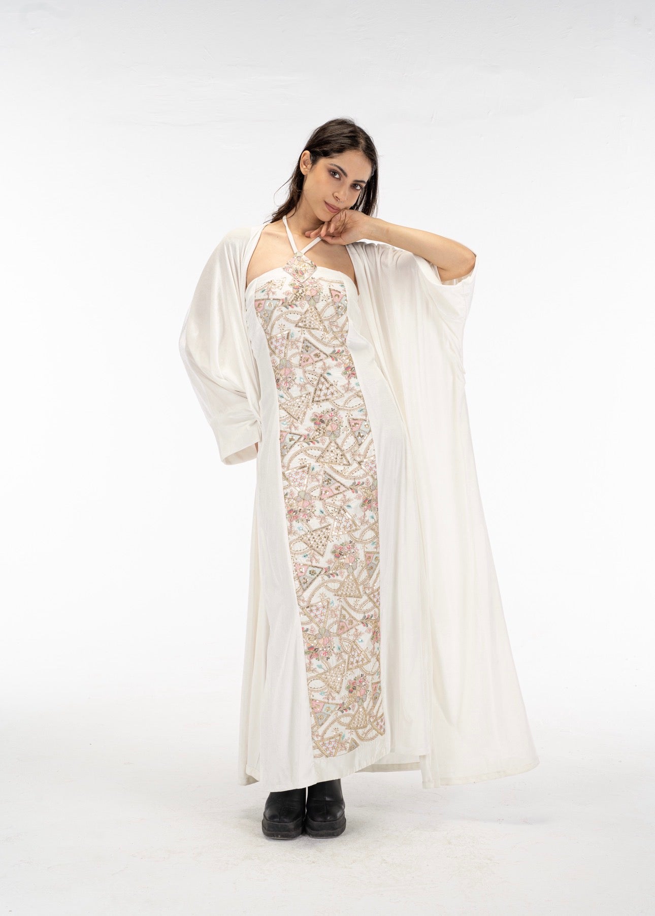 White abaya dress