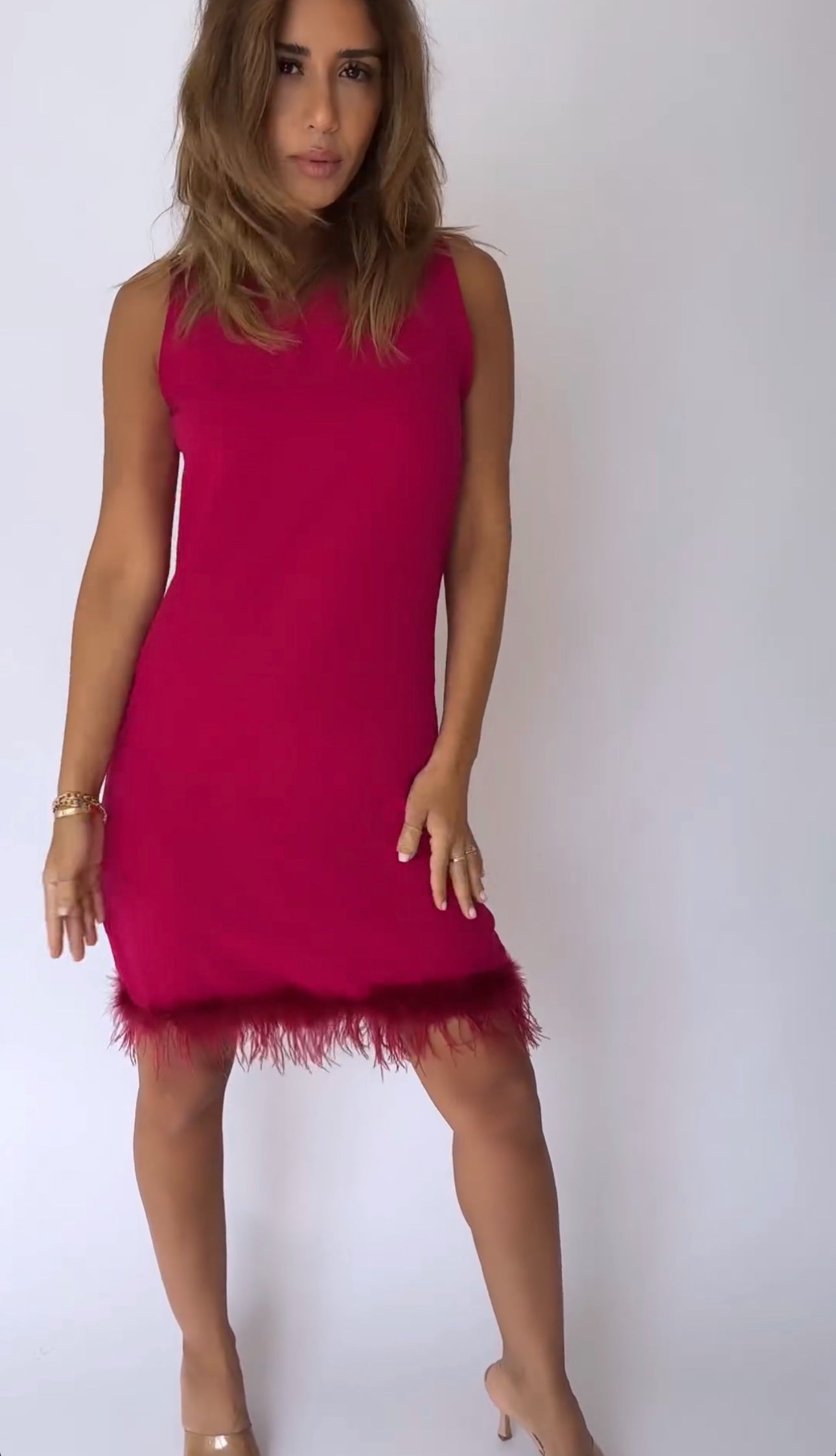 Short feather dress