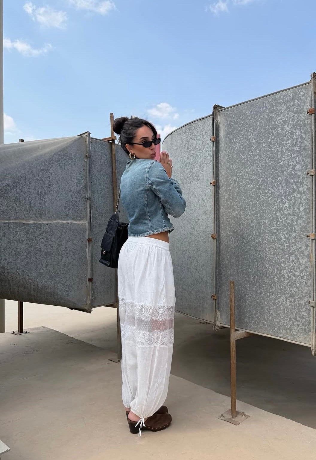 Lace balloon pant