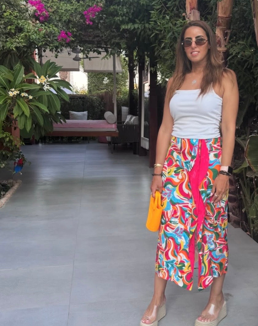 Fushia Multi Color Skirt