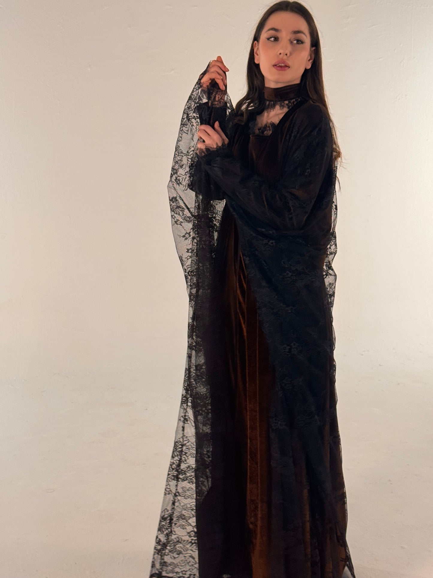 Layaal velvet dantell dress set