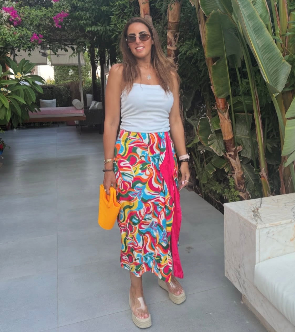 Fushia Multi Color Skirt