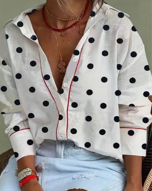 Polka shirt with red striped
