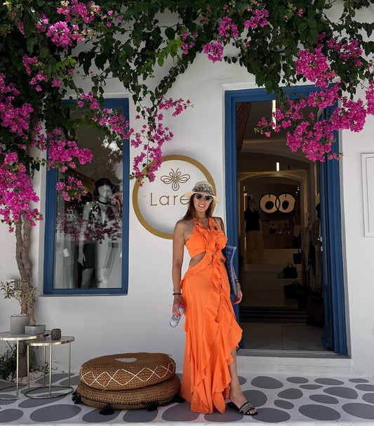 Raffle orange dress