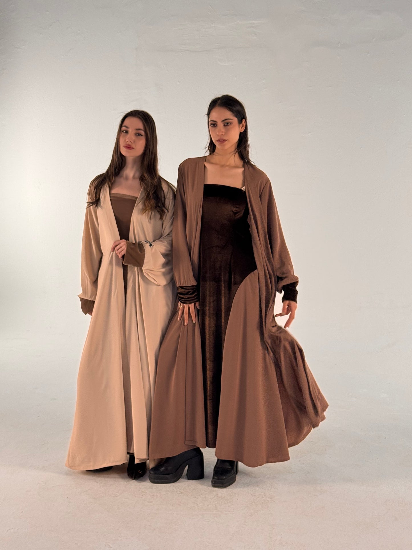 Velvet crepe dress set