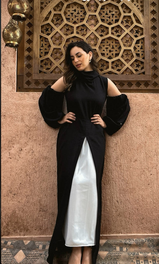 Open sleeves abaya dress