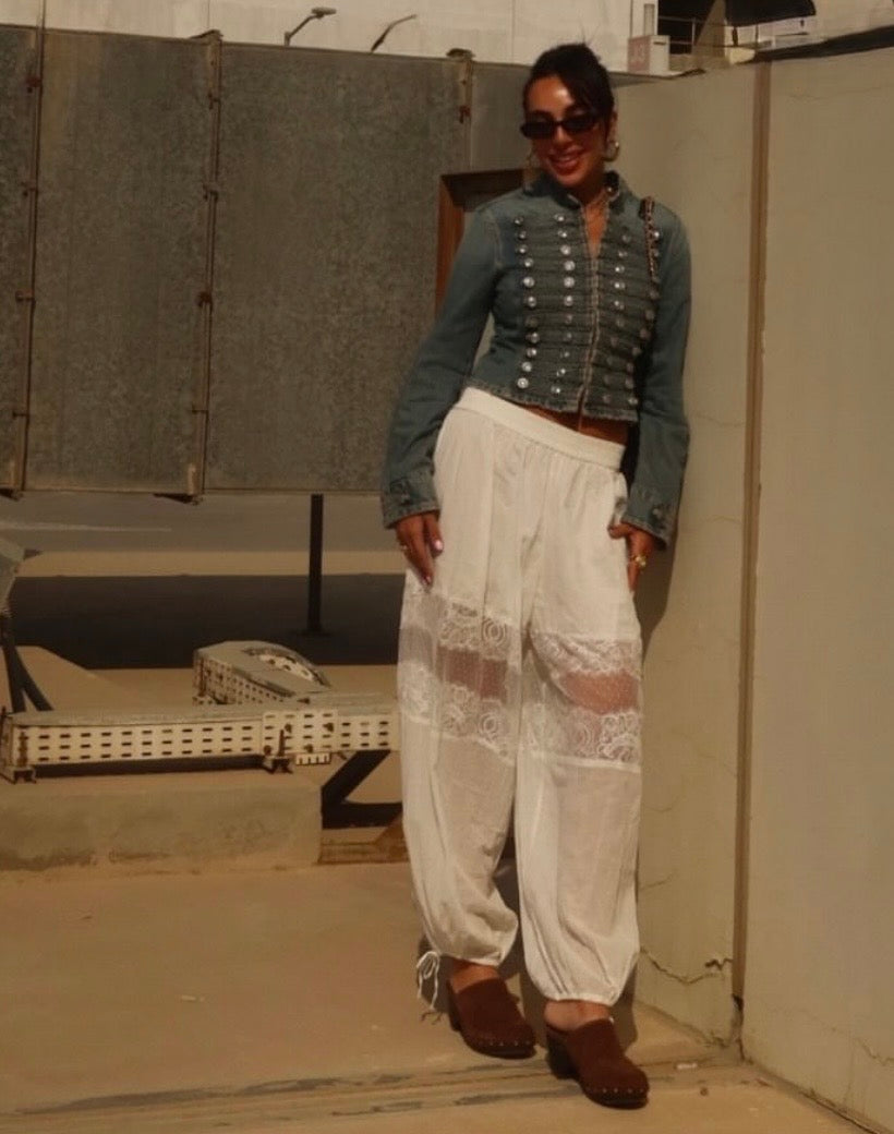 Lace balloon pant