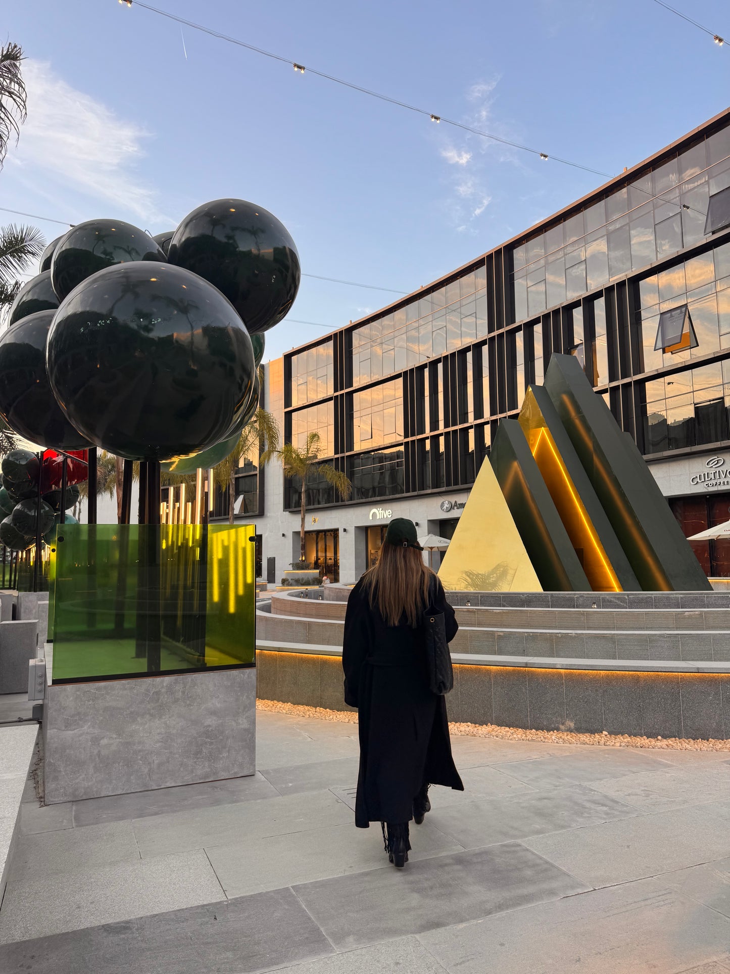 Black wool long coat