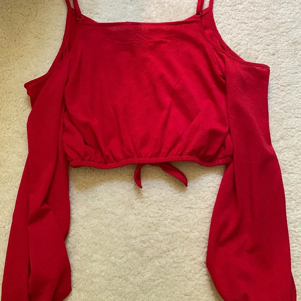 Red crop top