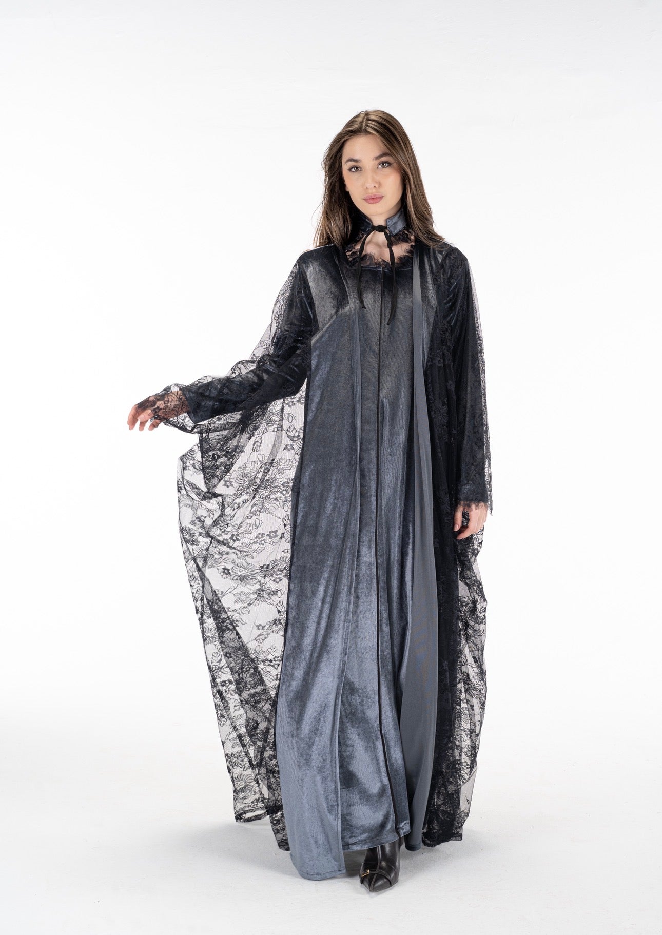 Layaal velvet dantell dress set