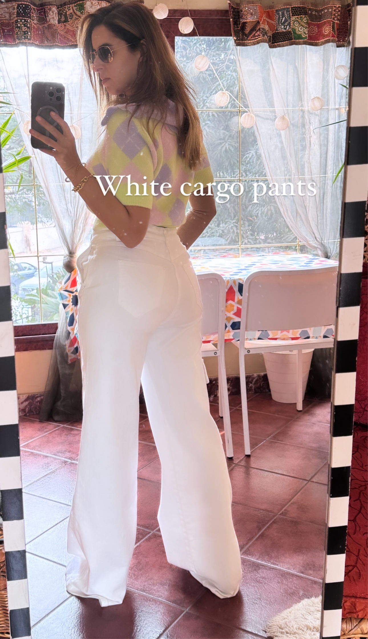 White cargo pants soft denim