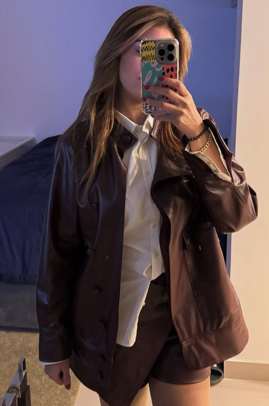 Burgundy leather set