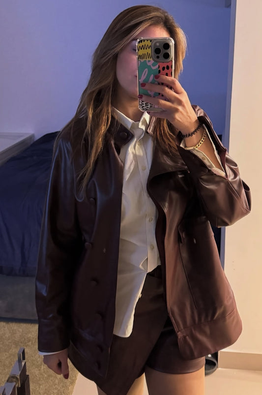 Burgundy leather set