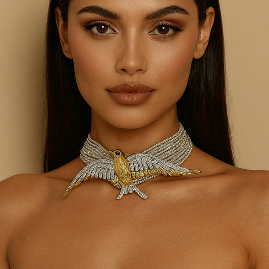 Bird sparkle diamond choker