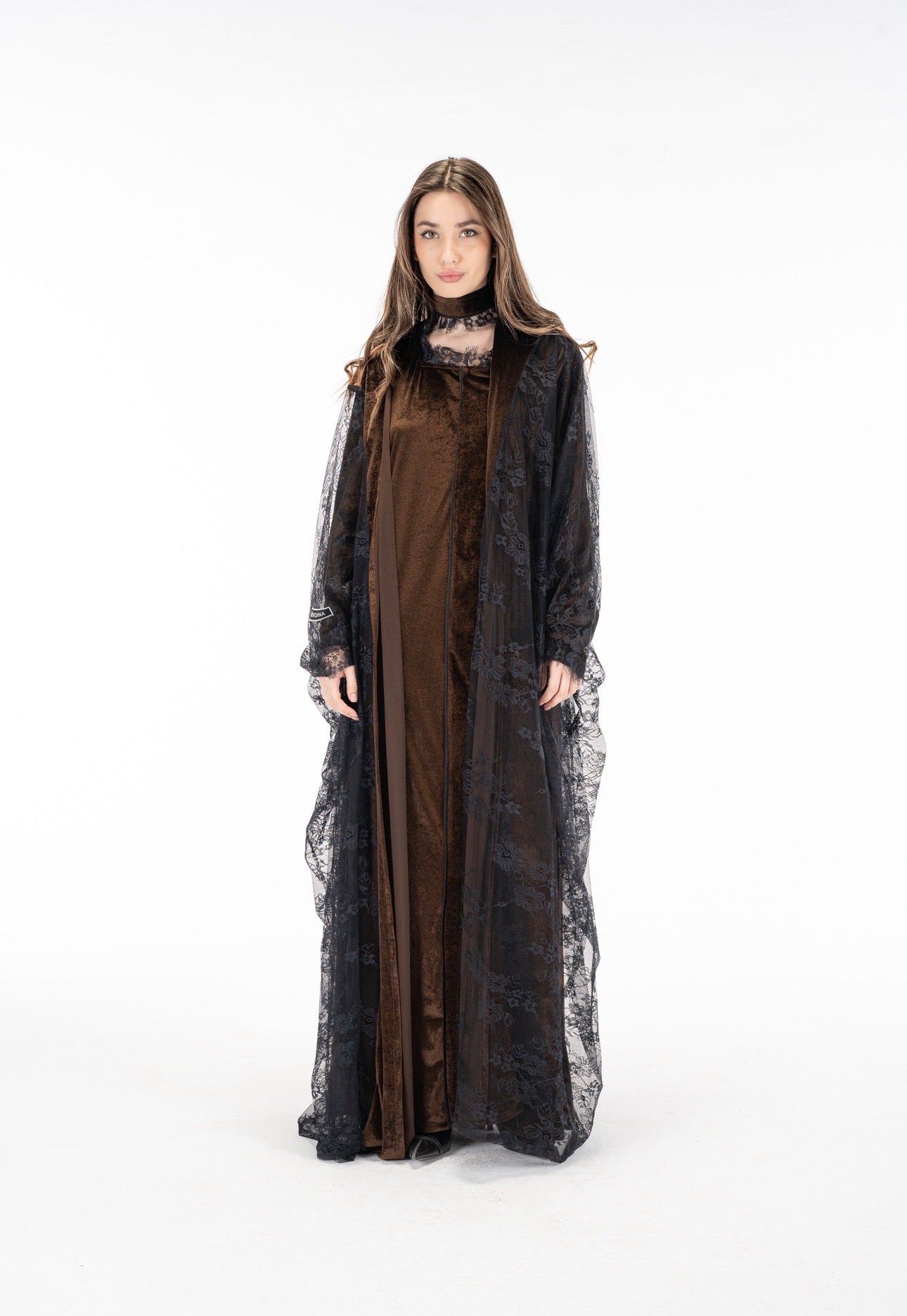 Layaal velvet dantell dress set
