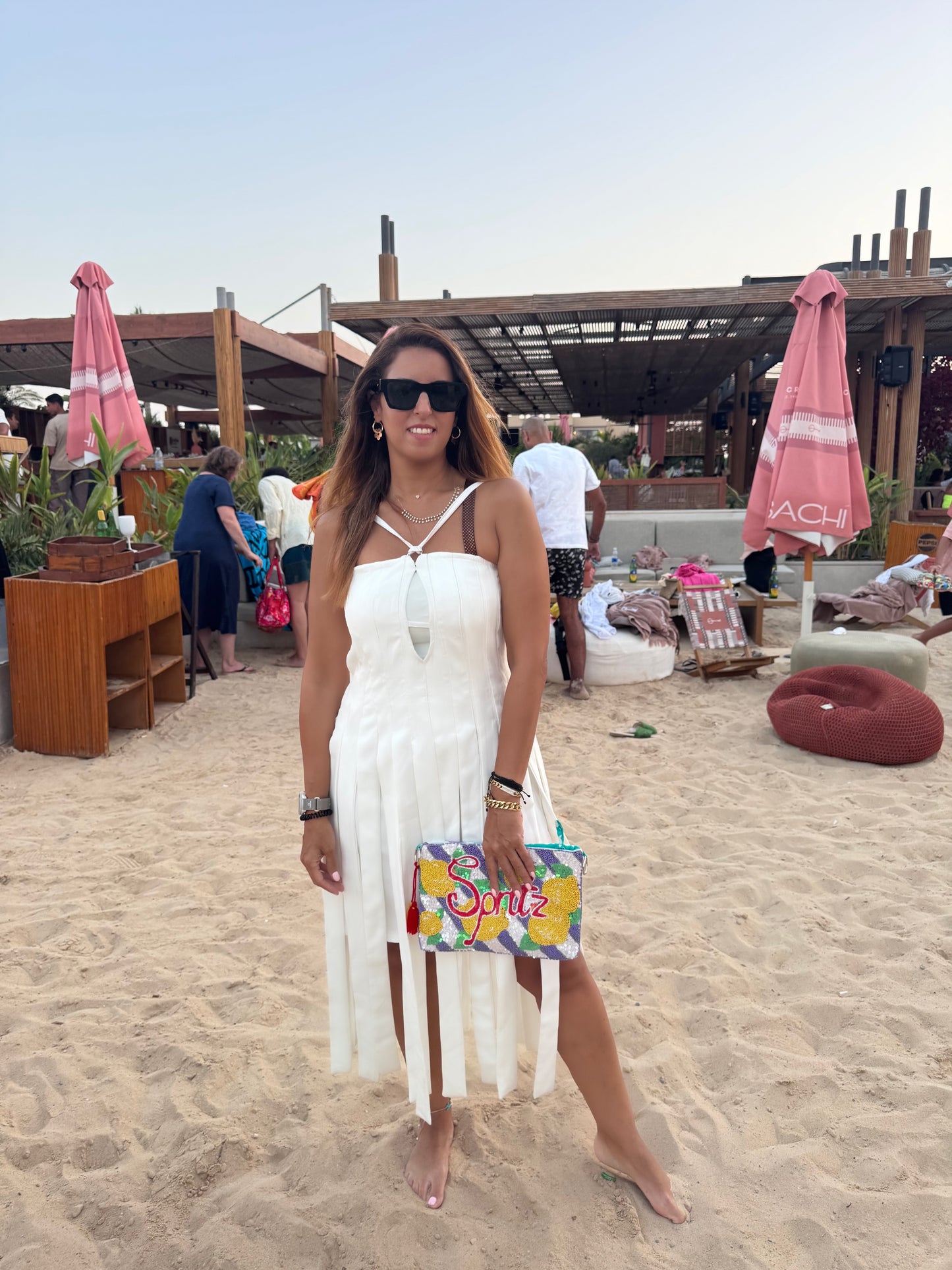 Off white fringed dress