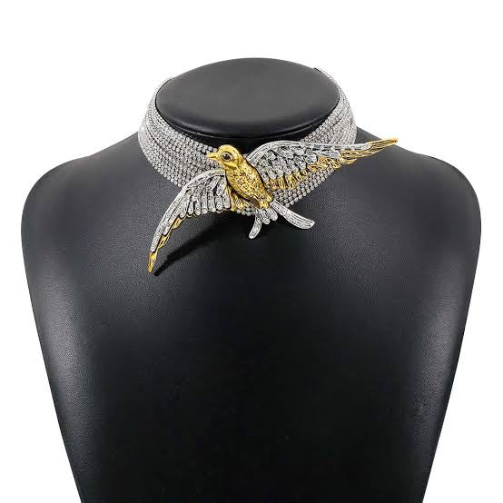 Bird sparkle diamond choker