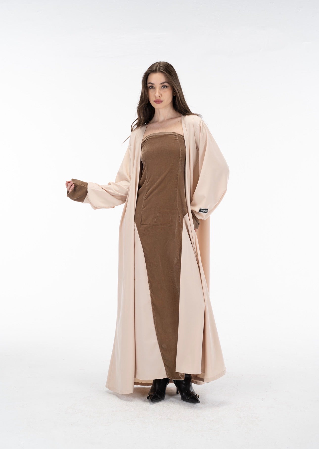 Velvet crepe dress set