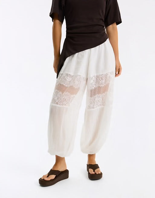 Lace balloon pant
