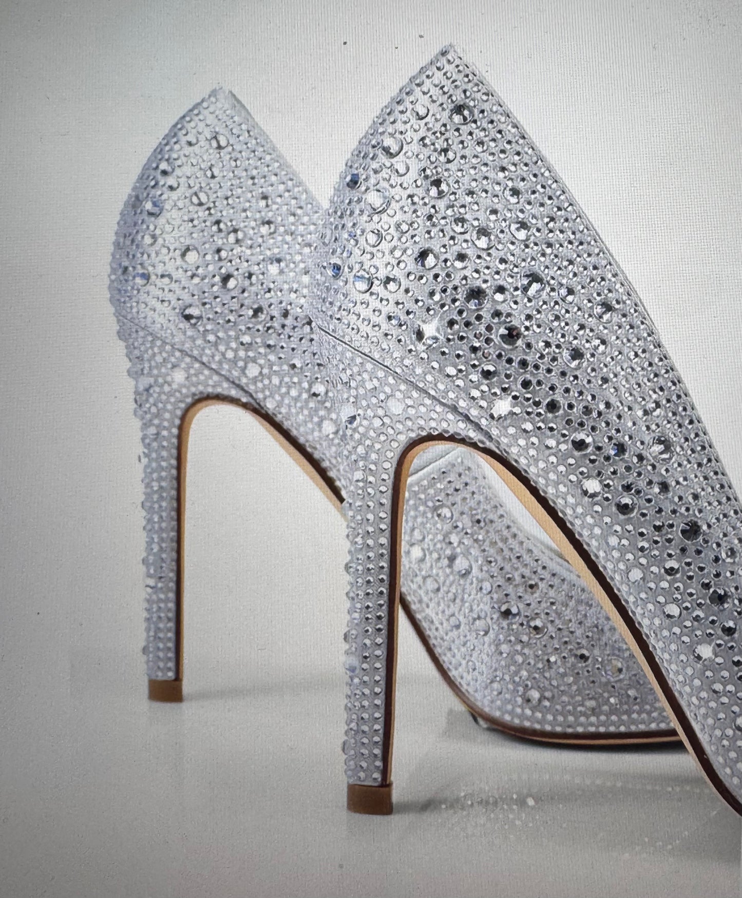Silver Rhinestone heels