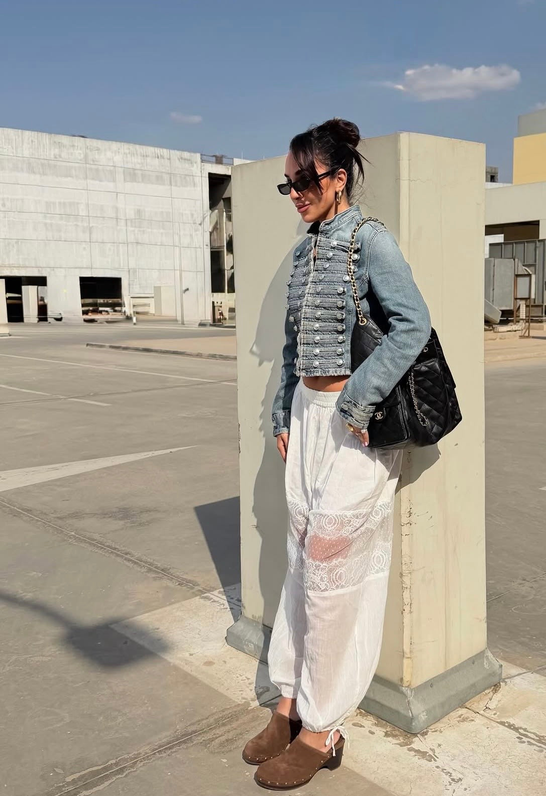 Lace balloon pant