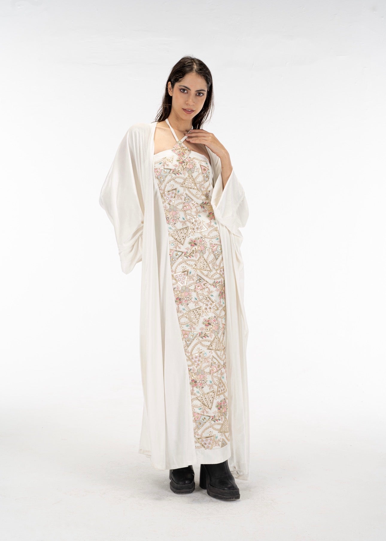 White abaya dress