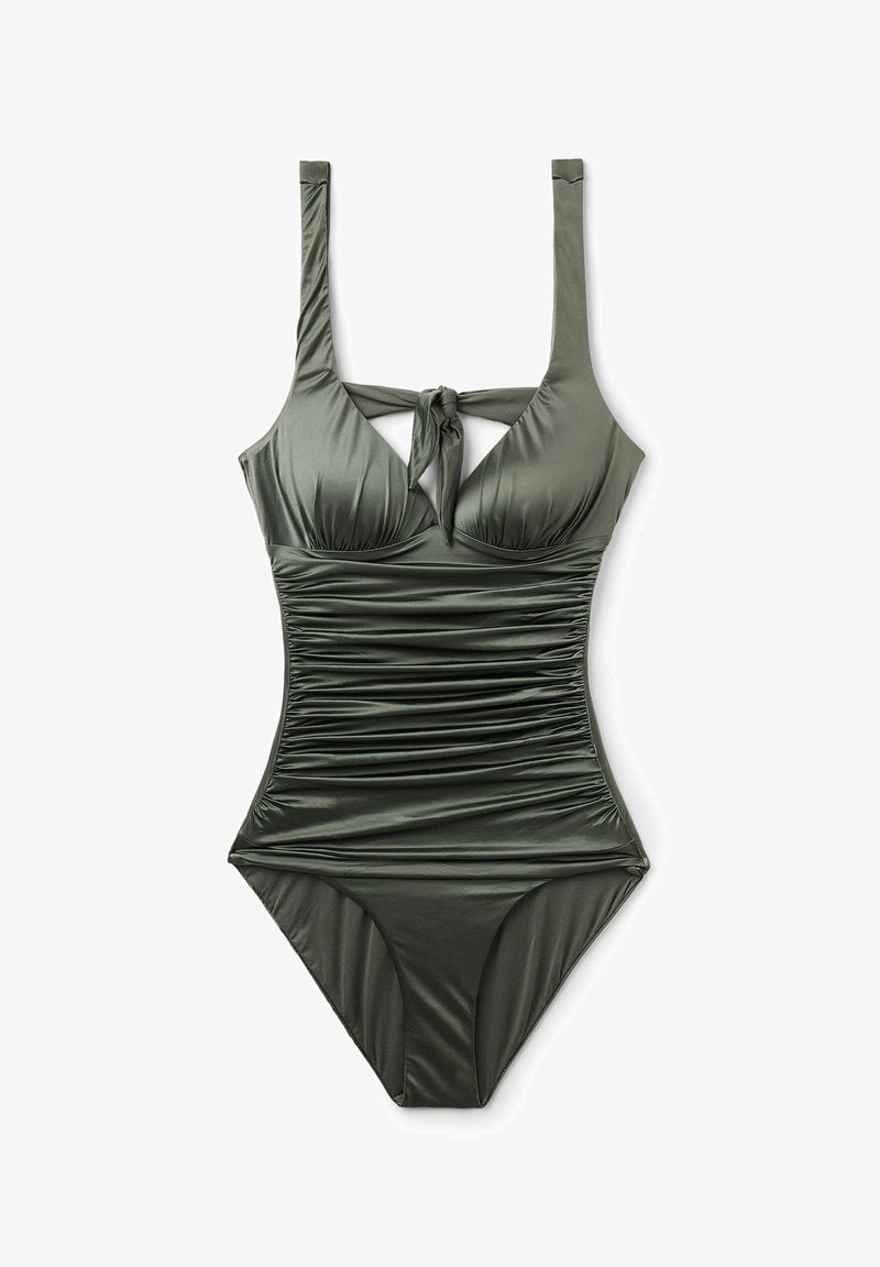 SHINY GLAM - Swimsuit - grün y safari green