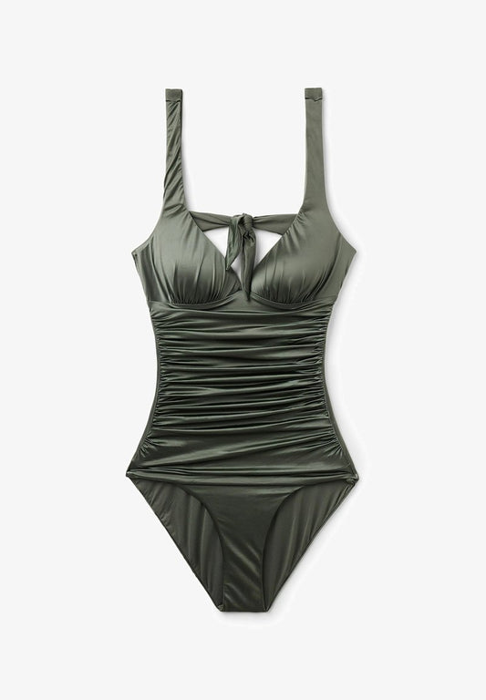 SHINY GLAM - Swimsuit - grün y safari green
