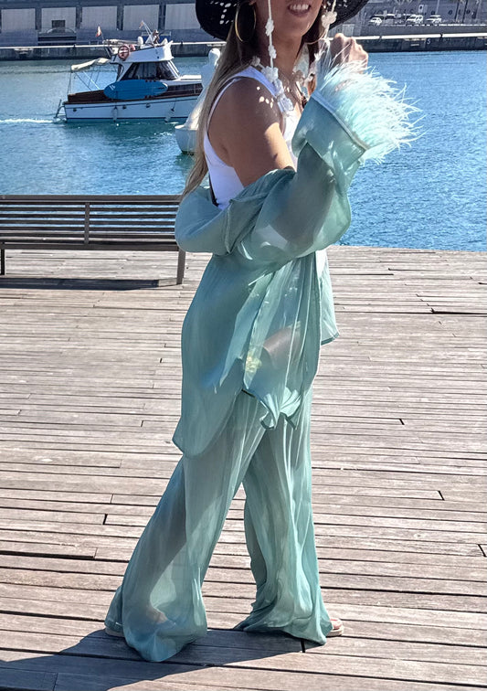 Shimmer chiffon mint set