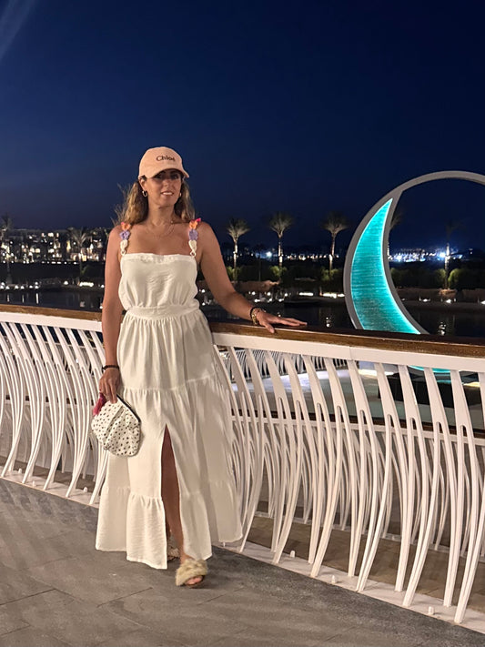 Flower crochet strap dress