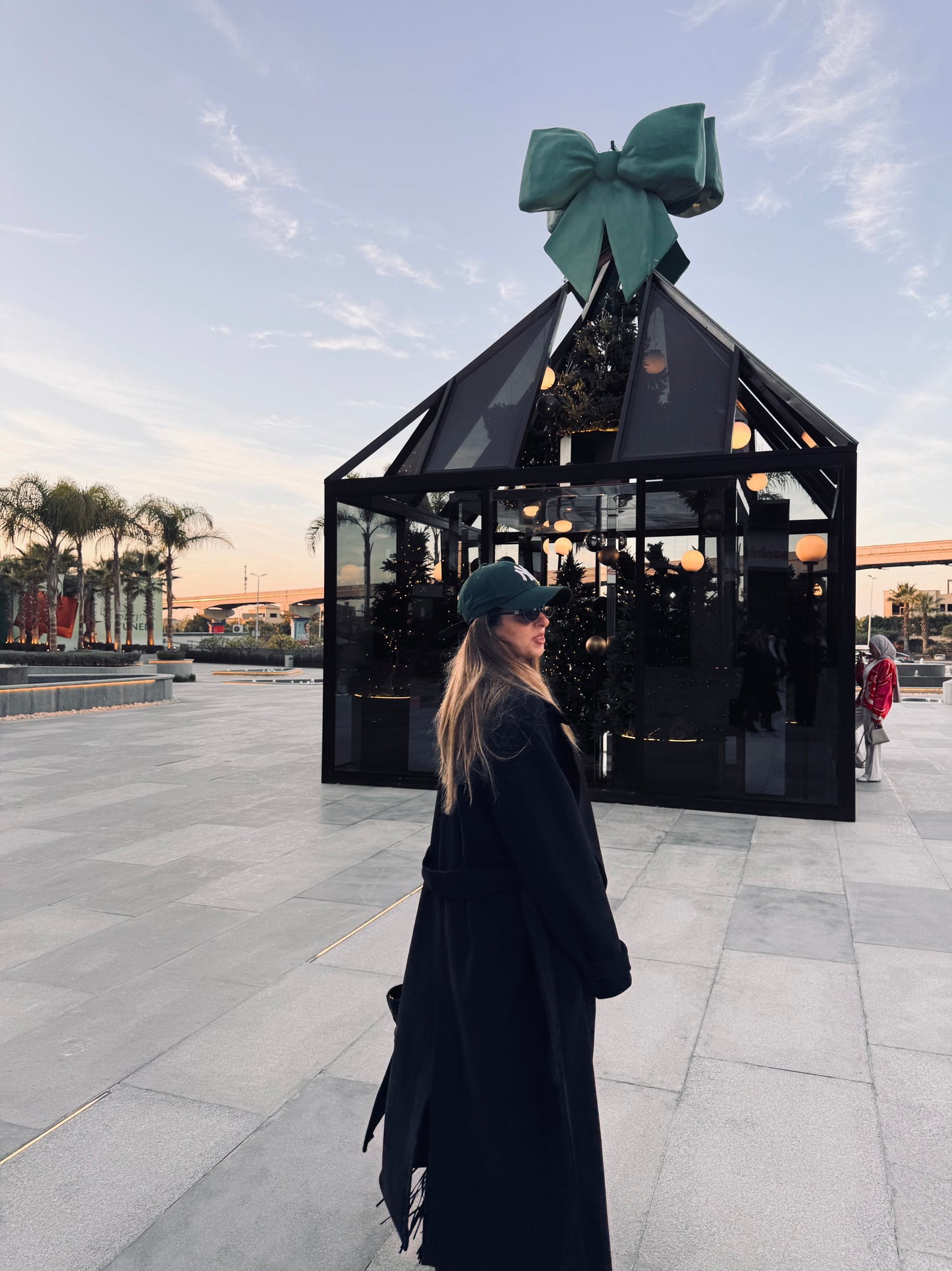 Black wool long coat