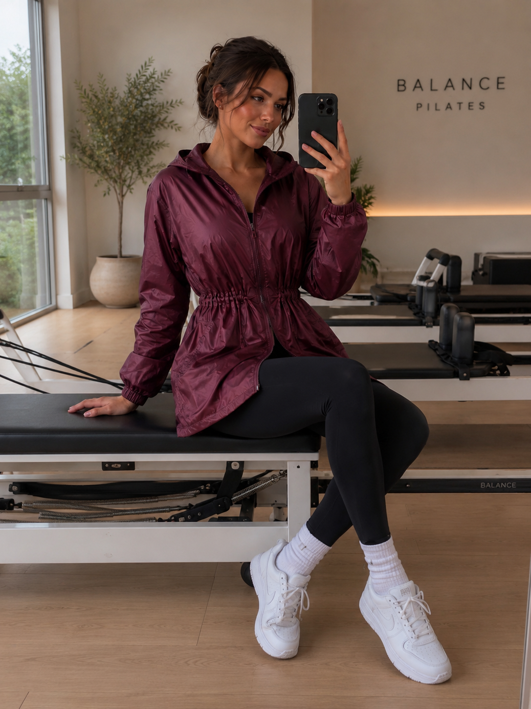 Waterproof burgundy jacket