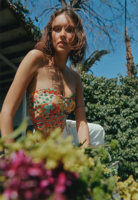 Flower bustier top