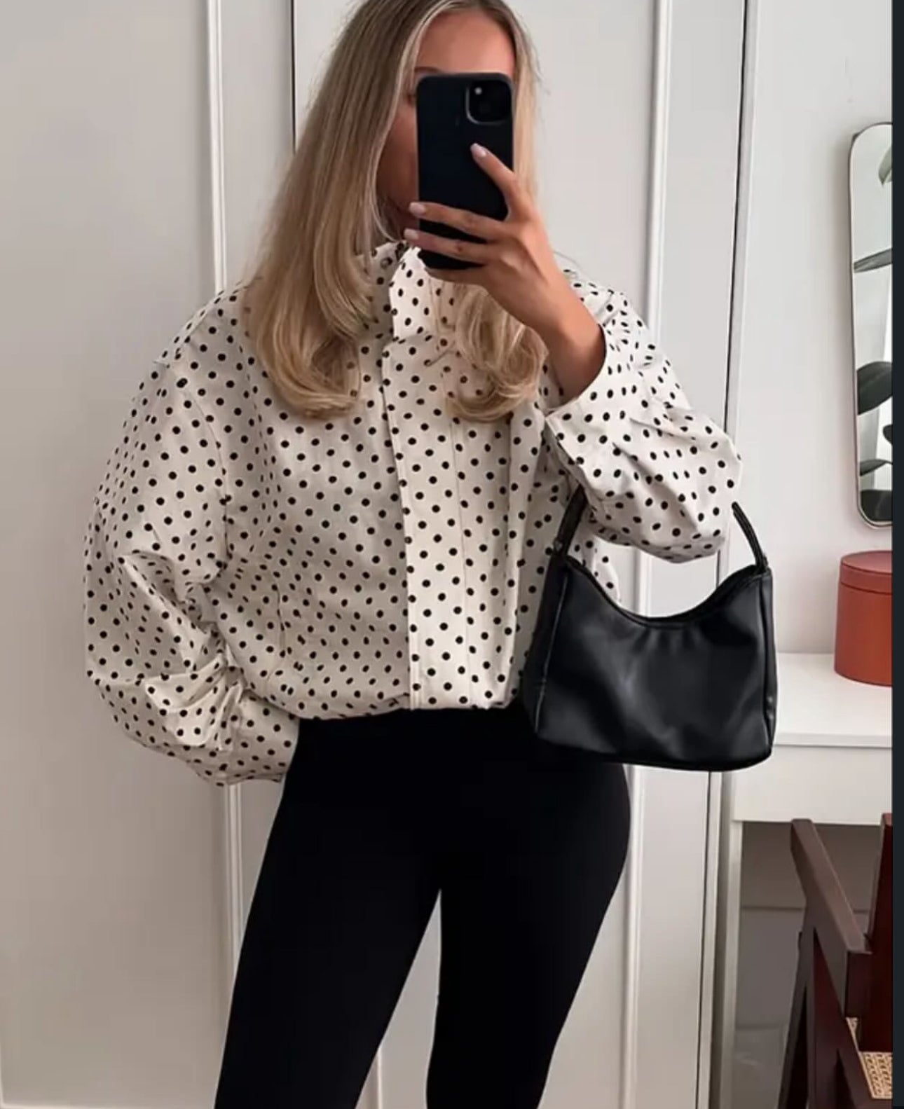 Polka jacket with twist waist