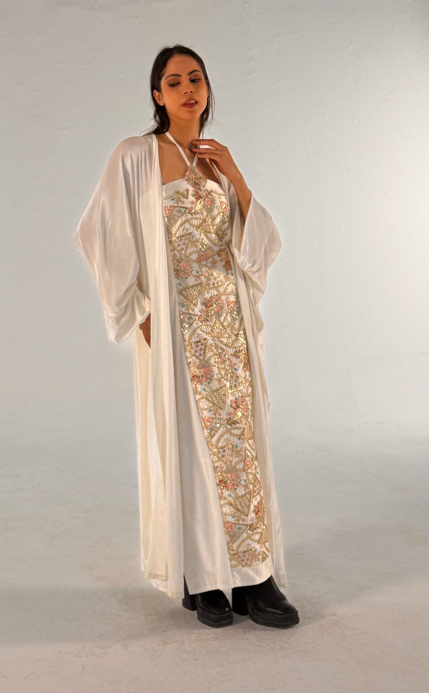 White abaya dress