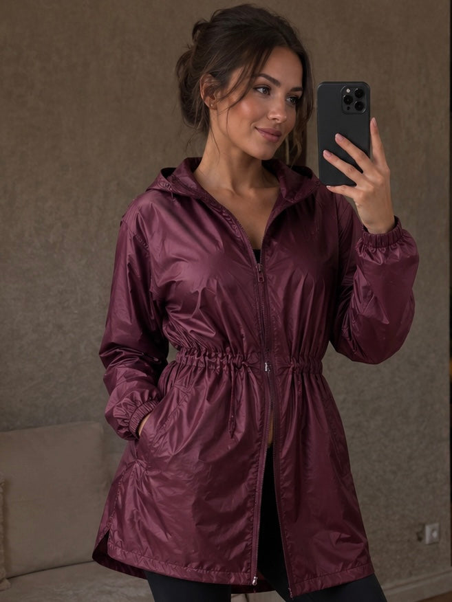 Waterproof burgundy jacket