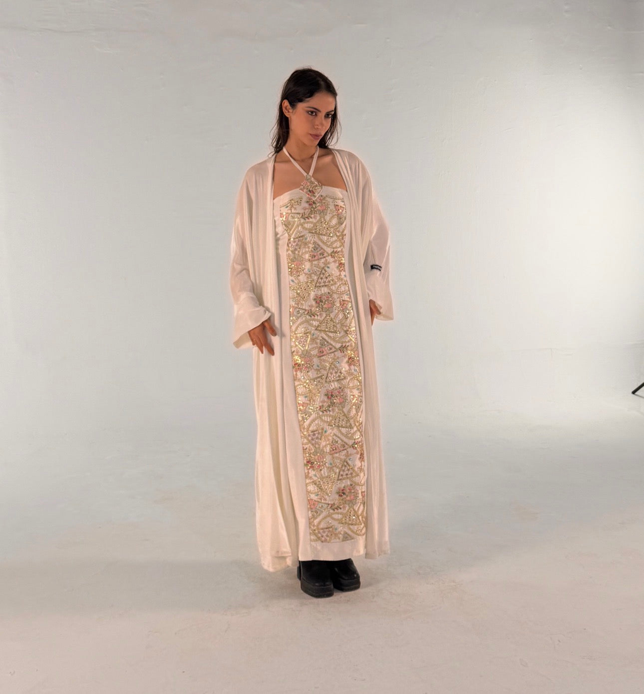 White abaya dress
