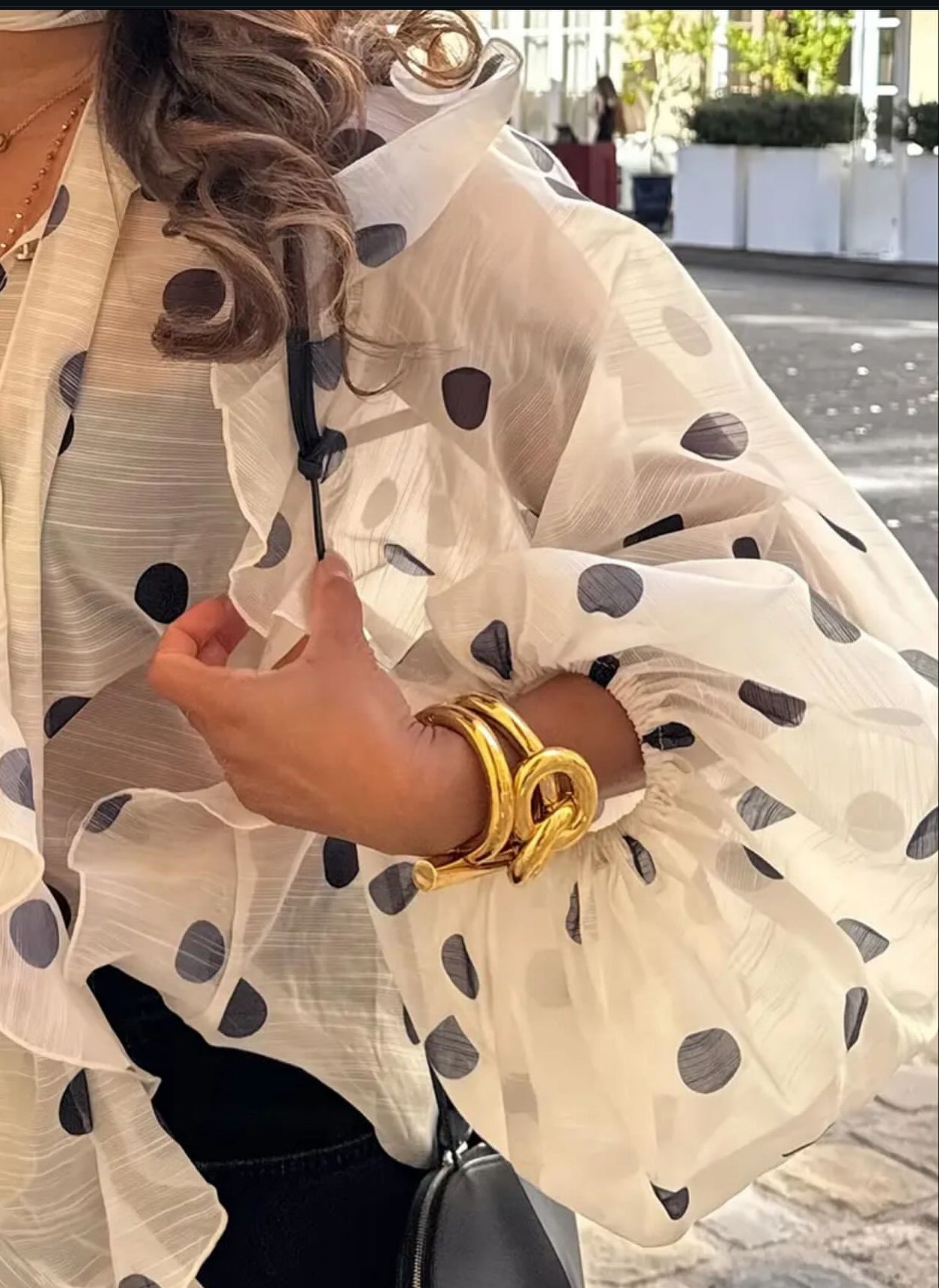 Polka chiffon shirt