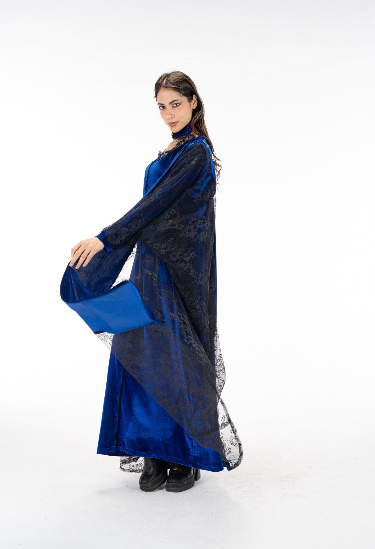 Layaal velvet dantell dress set