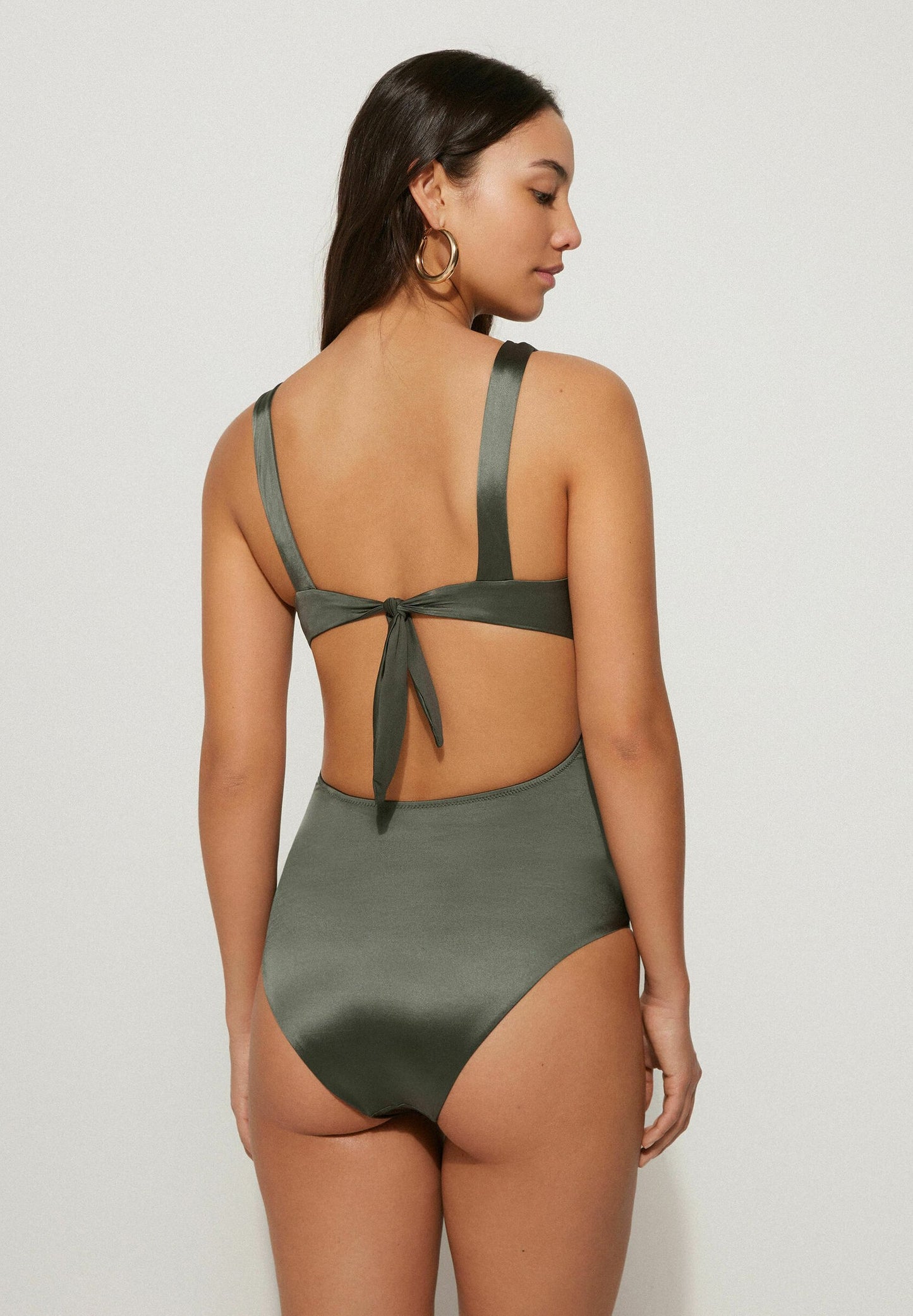 SHINY GLAM - Swimsuit - grün y safari green