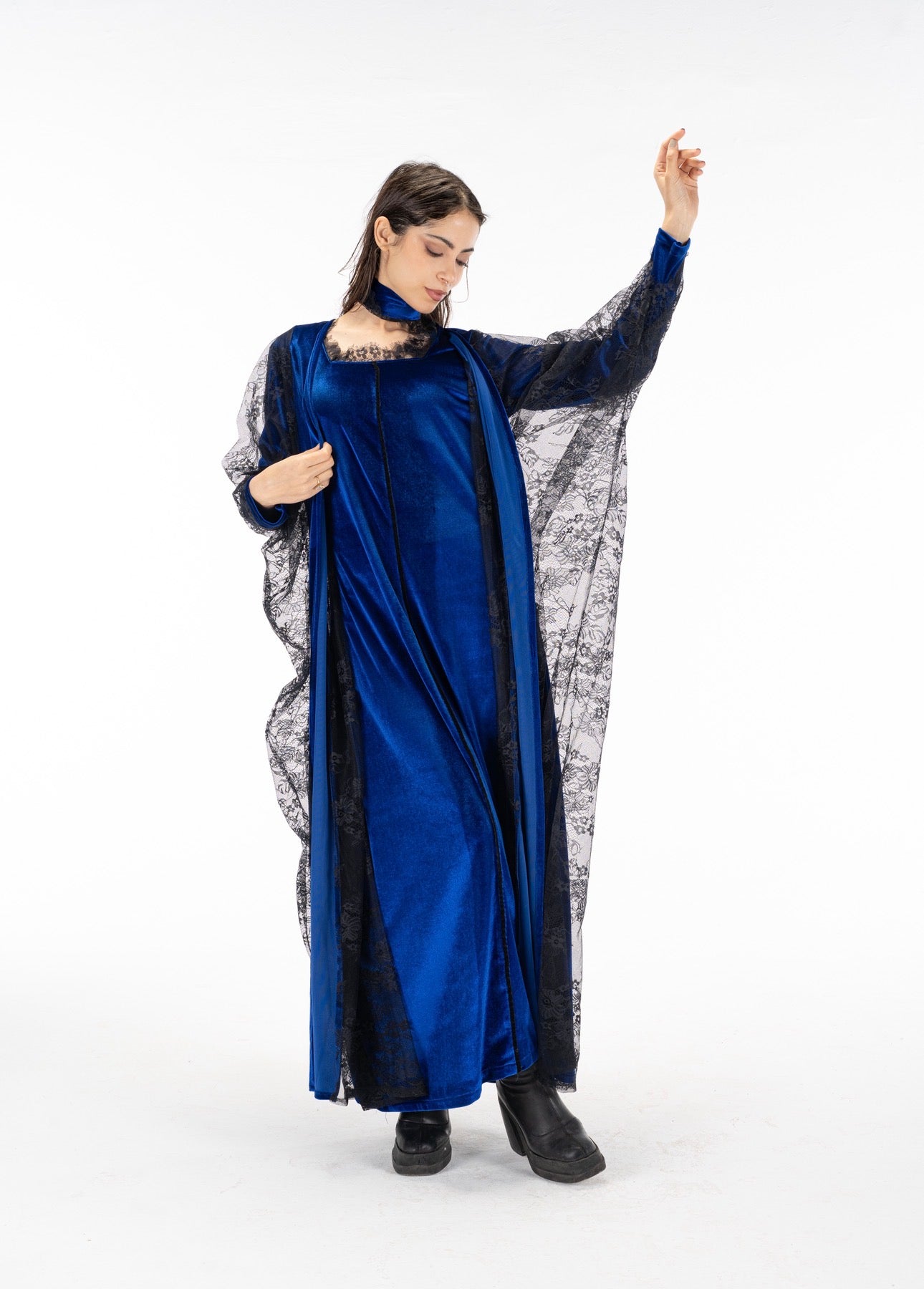 Layaal velvet dantell dress set