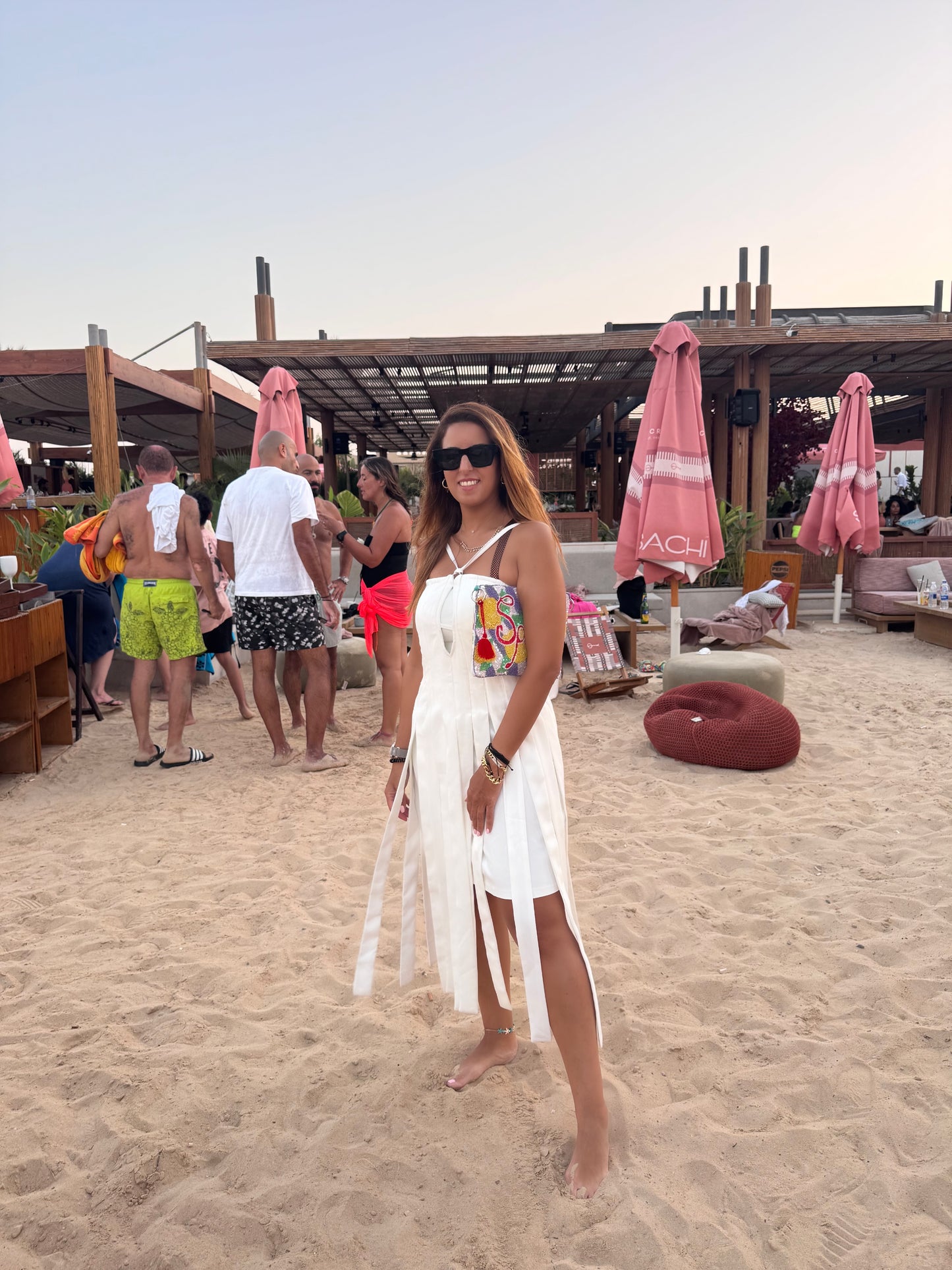 Off white fringed dress