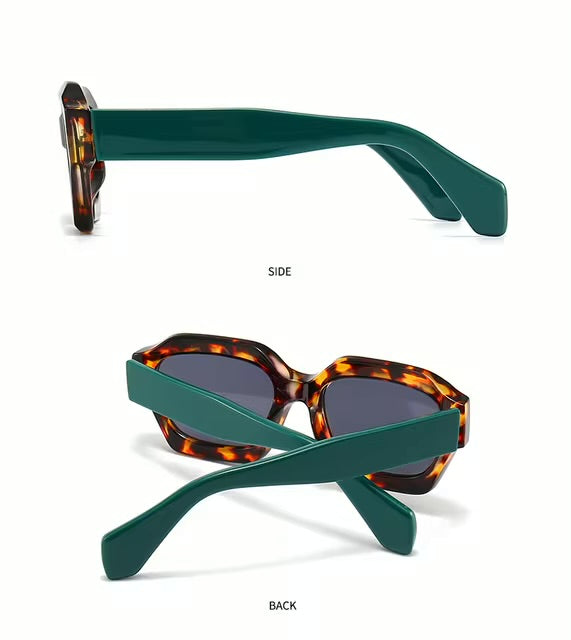 Rectangle animal print sunglasses