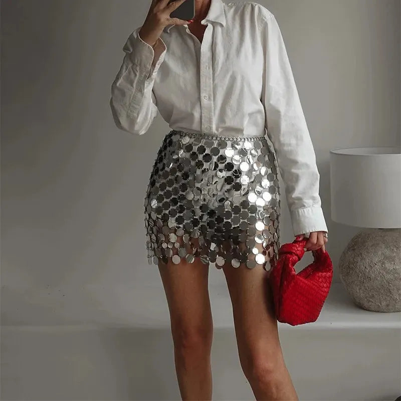 Sequin chain skirt