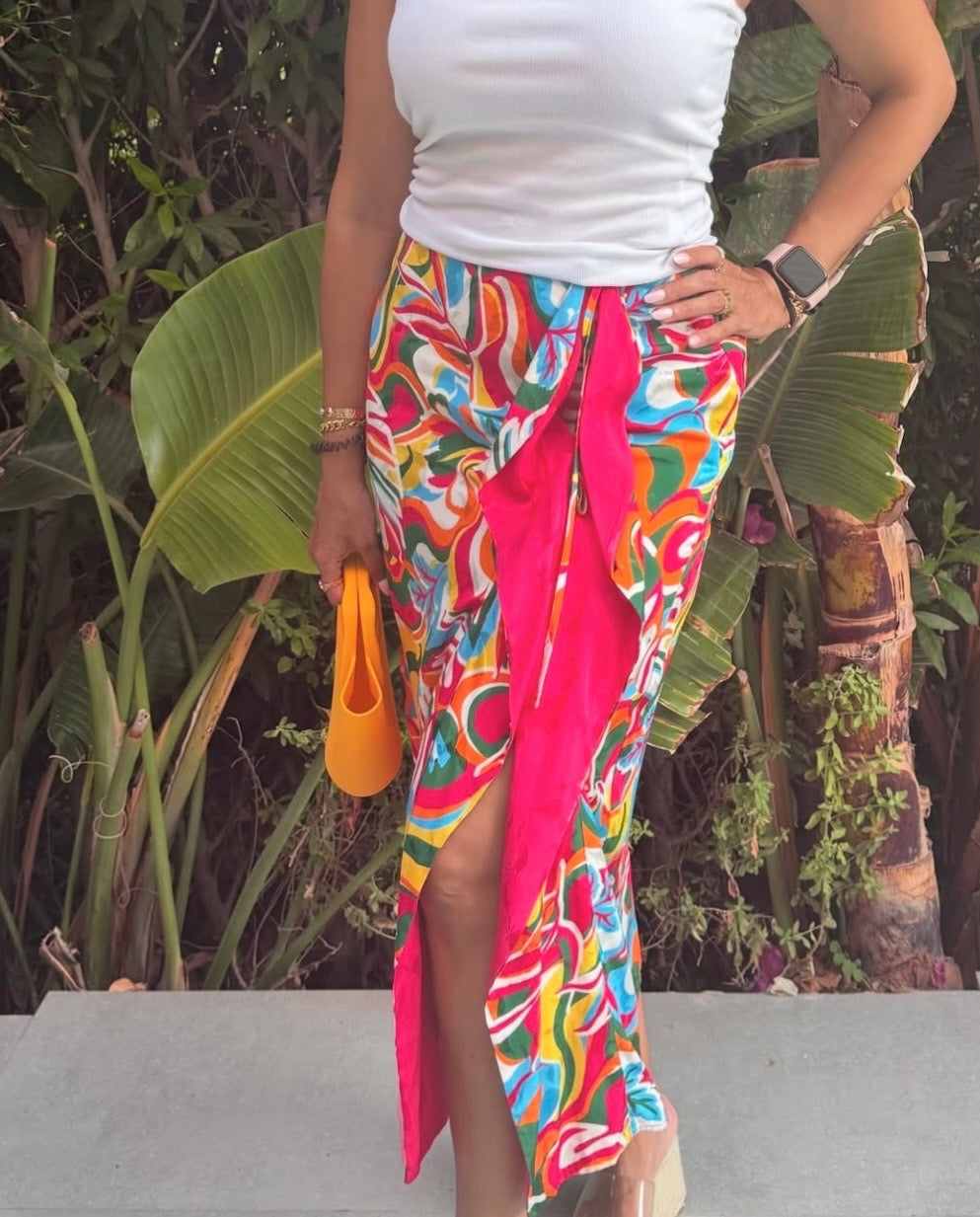 Fushia Multi Color Skirt