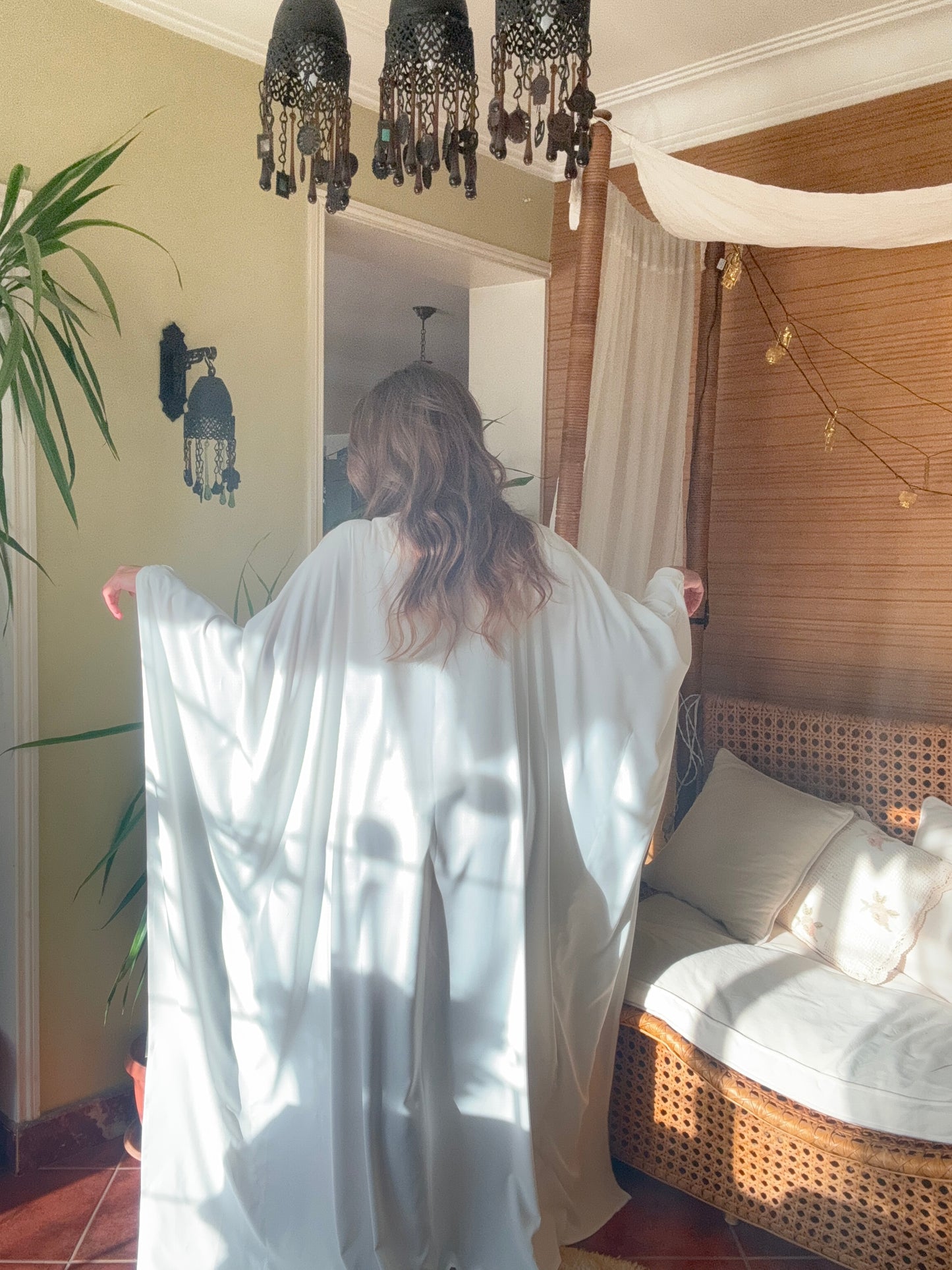 white butterfly abaya